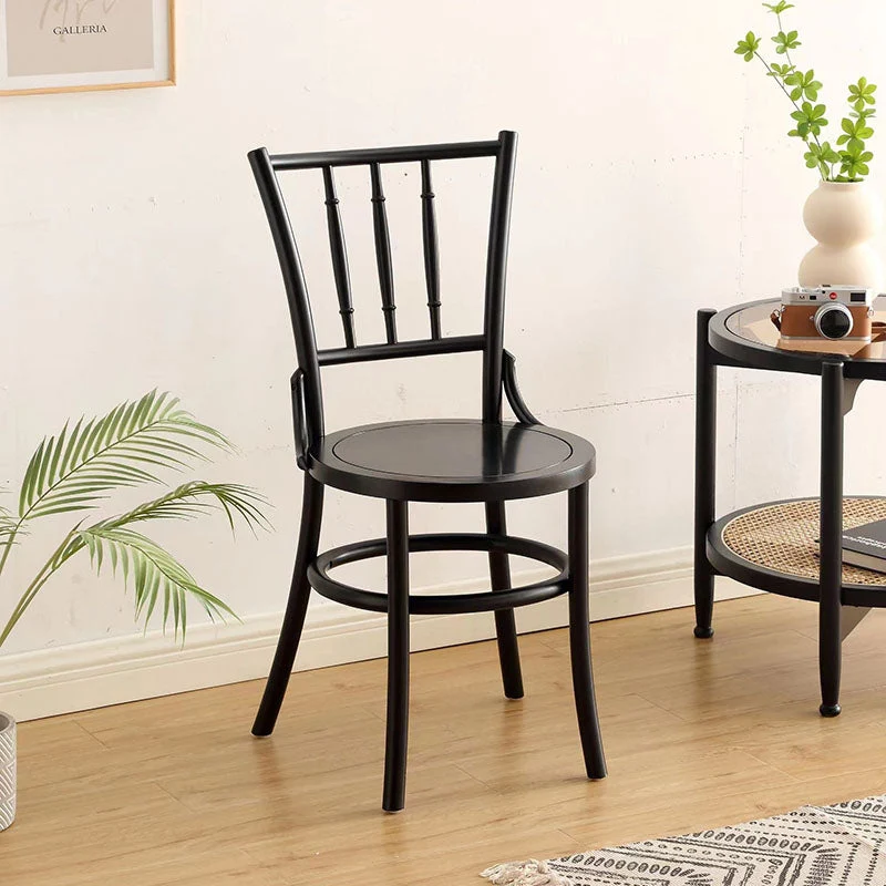Traditional Vintage Round Cylinder Basswood Faux Rattan Dining Chair Backrest For Living Room