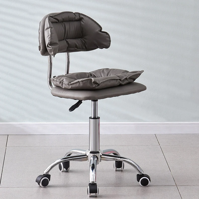 Modern Minimalist Square Cushion Faux Leather Metal Bar Stool Backrest Height Adjustable For Dining Room