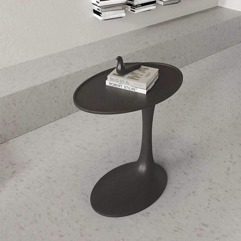 Modern Minimalist Oval Ash Wood End Table For Living Room
