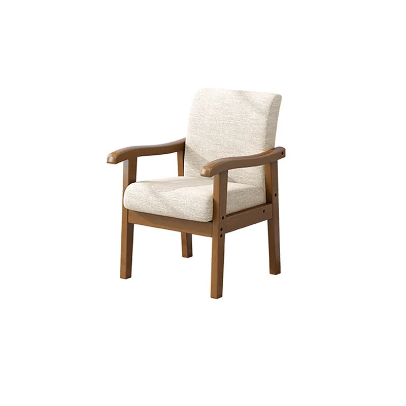 Modern Simplicity Rubberwood Cotton Linen Fabric Sponge Square Accent Chair & Table Set For Living Room