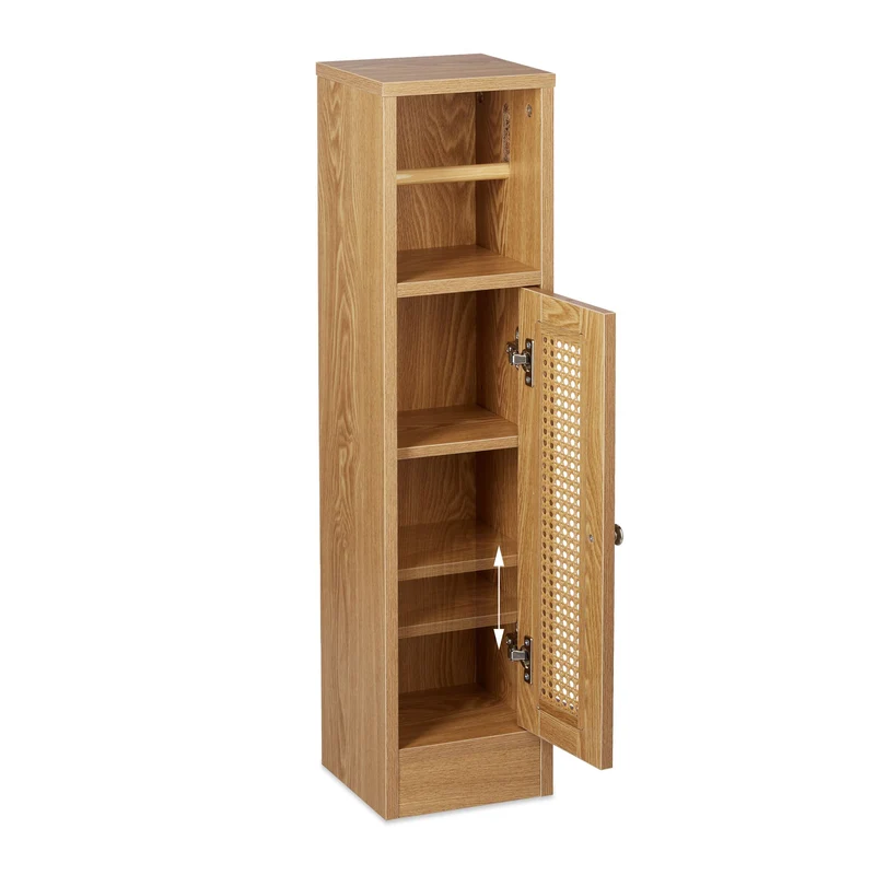 Support porte-rouleau de papier toilette design étroit salle de bain 80 x 30 x 15 cm en bois marron 13_0013311
