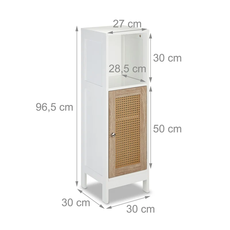 Meuble de salle de bain petite commode étagères réglables 70 x 40 x 30 cm en MDF blanc 13_0013308