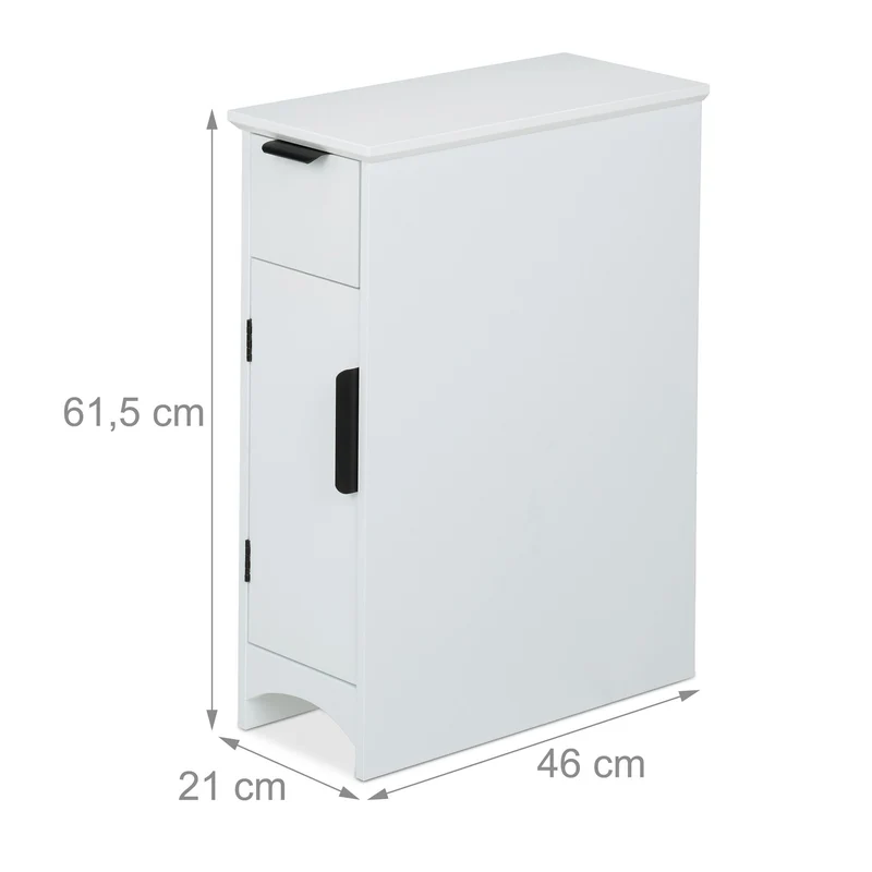 Armoire de rangement étroite avec tiroir 60 x 40 x 30 cm pratique design moderne en MDF blanc 13_0016582