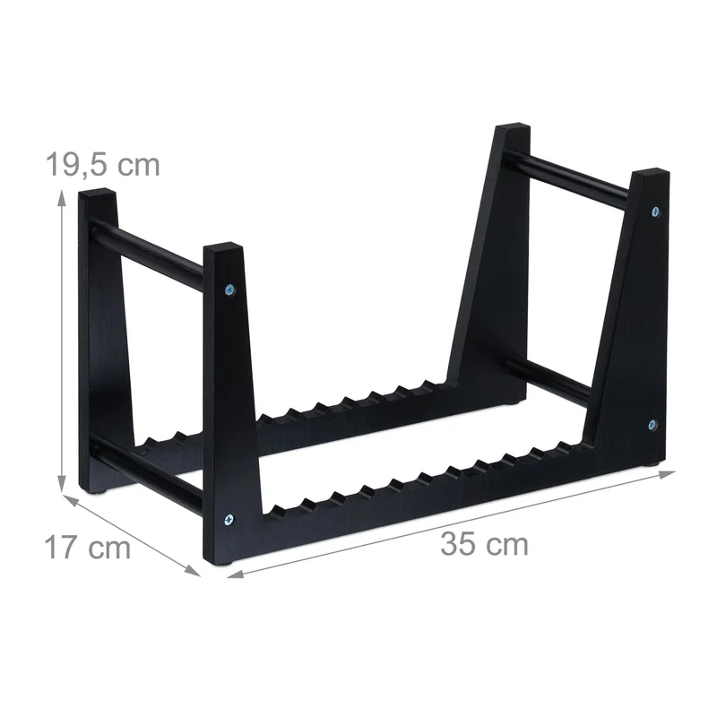 Support de rangement pour disques vinyle 50 x 12 x 12 cm design moderne salon pratique en bambou noir 13_0016593