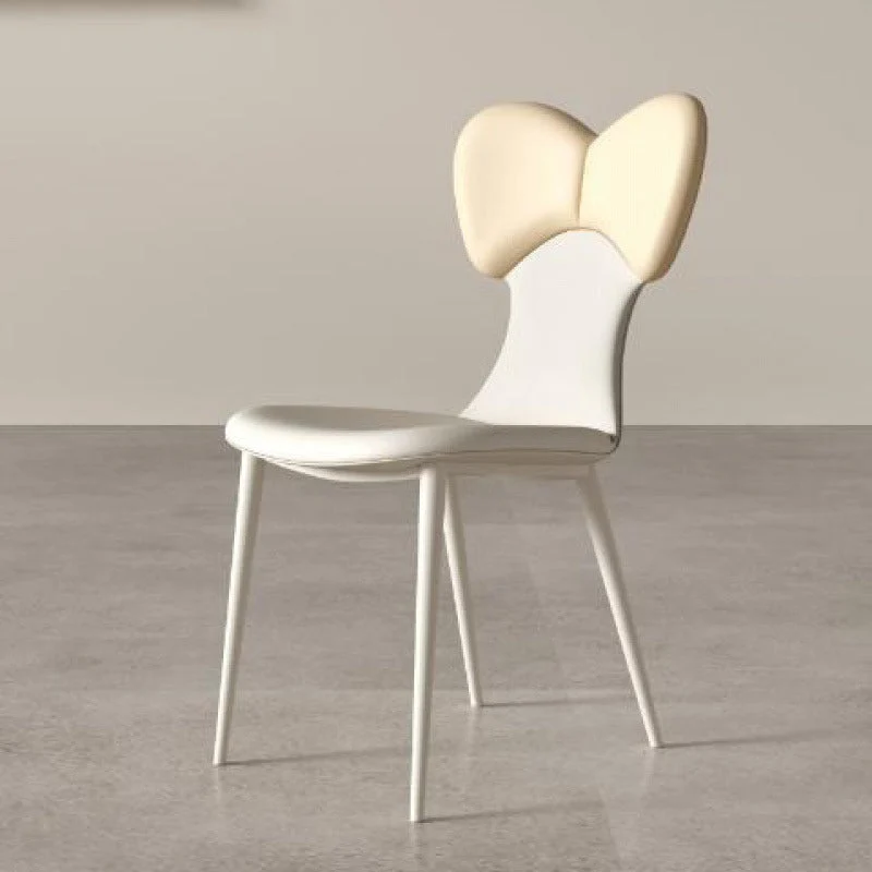 Contemporary Nordic Faux Leather Steel Square Bow Tie Dining Chair Backrest For Dining Room
