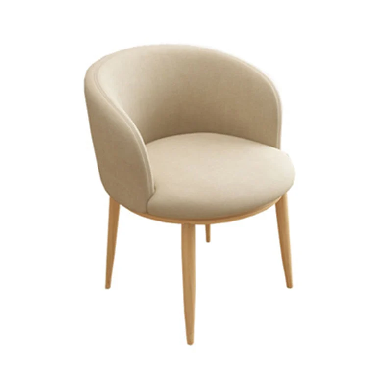 Contemporary Nordic Curved Velvet Upholstered Iron Legs Vanity Stool Backrest For Bedroom