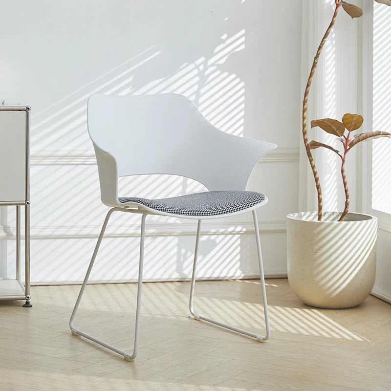 Contemporary Nordic Square Trapezoidal PP Plastic Stainless Steel Basswood Chair Backrest For Living Room