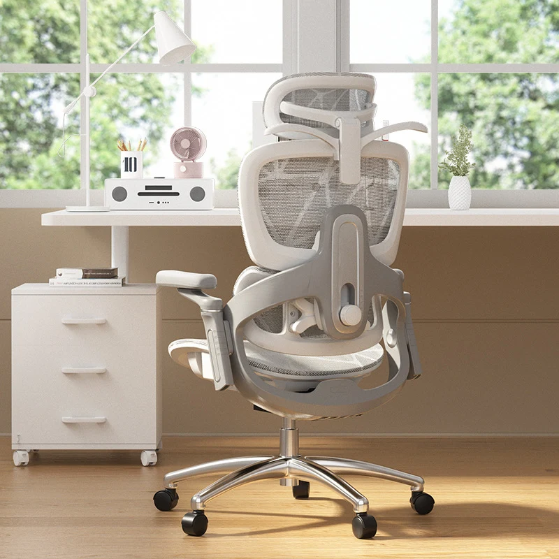 Modern Simplicity Mesh Nylon Steel Square Liftable Desk Chair Headrest Footrest For Home Office