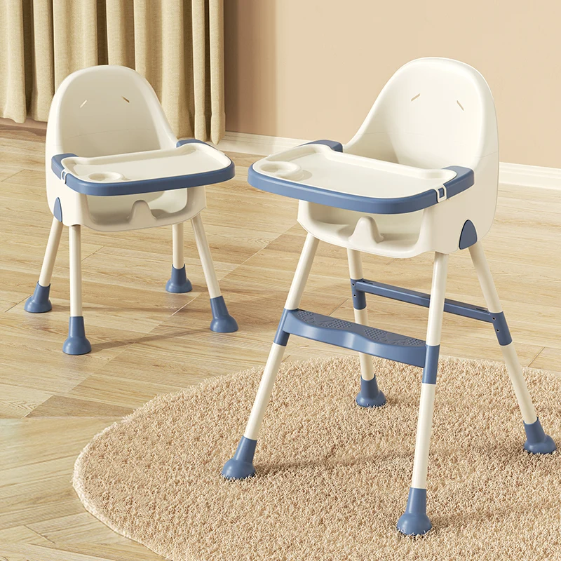 Modern Simplicity Kids Faux Leather PP Steel Pyramid Structure Dining Chair Adjustable Foldable For Dining Room