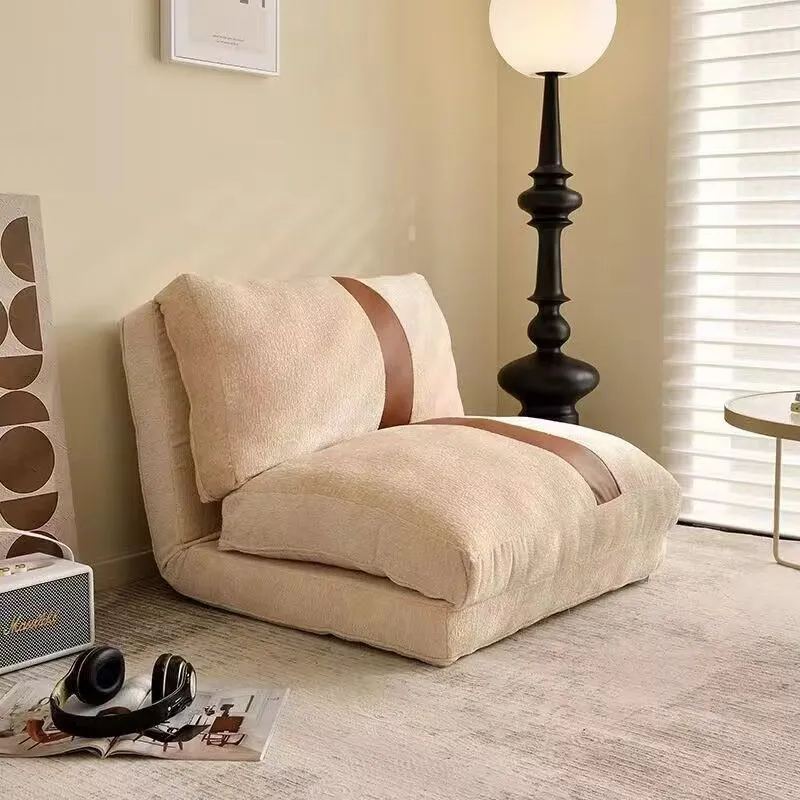 Modern Minimalist Corduroy Fabric Iron Rectangular Square Accent Chair Backrest For Living Room