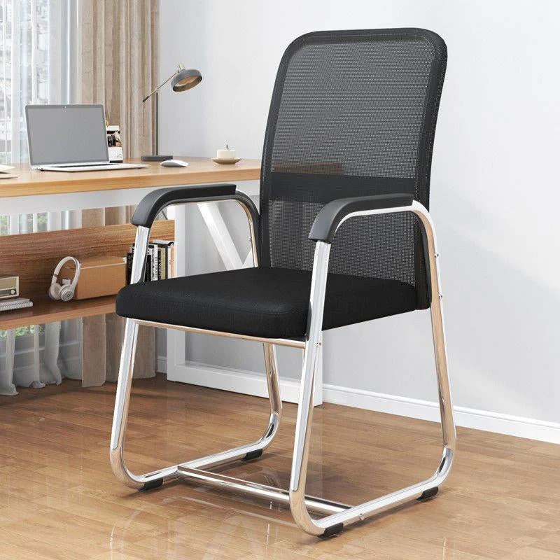 Modern Minimalist Rectangular Square Iron Mesh Desk Chair Backrest Armrest For Home Office