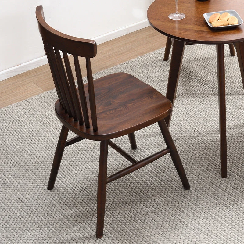 Traditional Japanese Rectangular Back Rubberwood Dining Chair Backrest For Dining Room