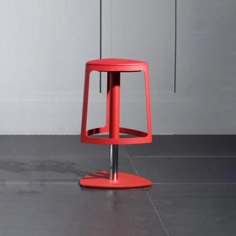 Contemporary Simplicity Triangle Synthetic Leather Iron Height Adjustable Swivel Bar Stool Footrest For Living Room