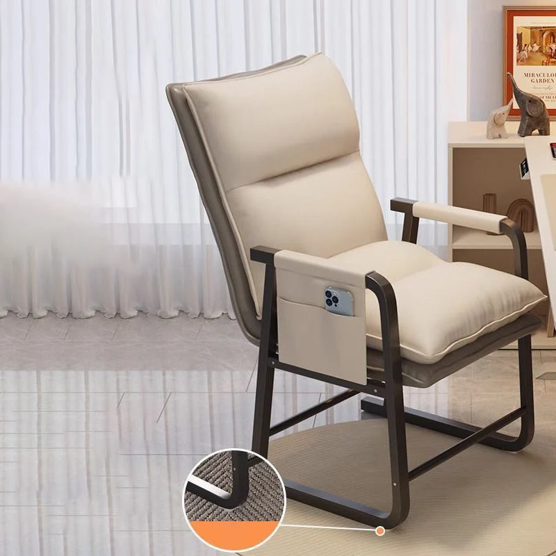 Contemporary Scandinavian Rectangular Square Storage Bag Metal Waterproof Synthetic Fabric Adjustable Backrest Accent Chair Backrest Armrest For Living Room