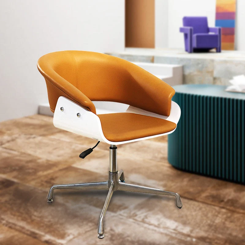 Modern Minimalist Square Faux Leather Microfiber Leather Top Grain Leather Contact Surface Liftable Desk Chair Backrest Armrest For Home Office
