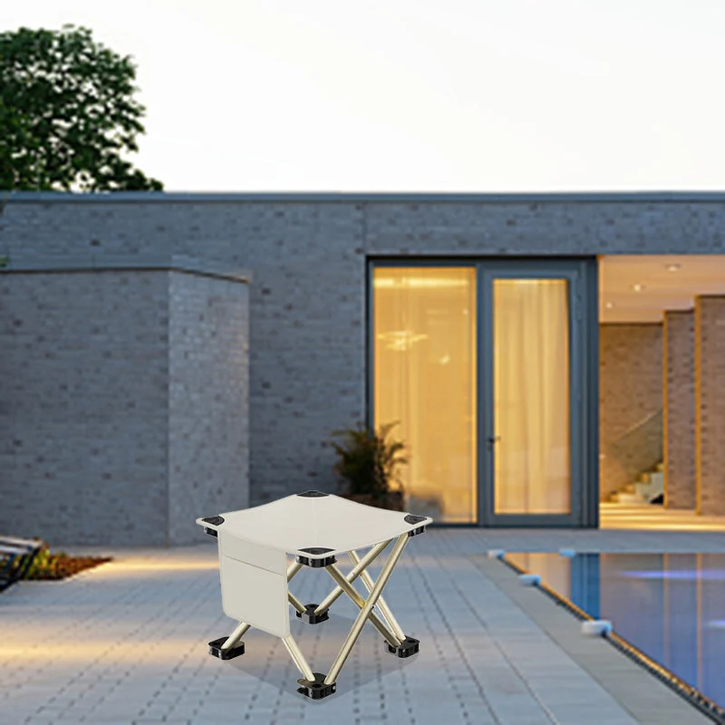 Modern Minimalist Portable Foldable Square Carbon Steel Fabric Chair For Outdoor