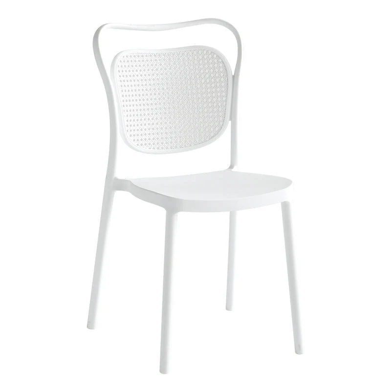 Contemporary Nordic Rectangular PP Macarons Dining Chair Backrest Armless For Dining Room