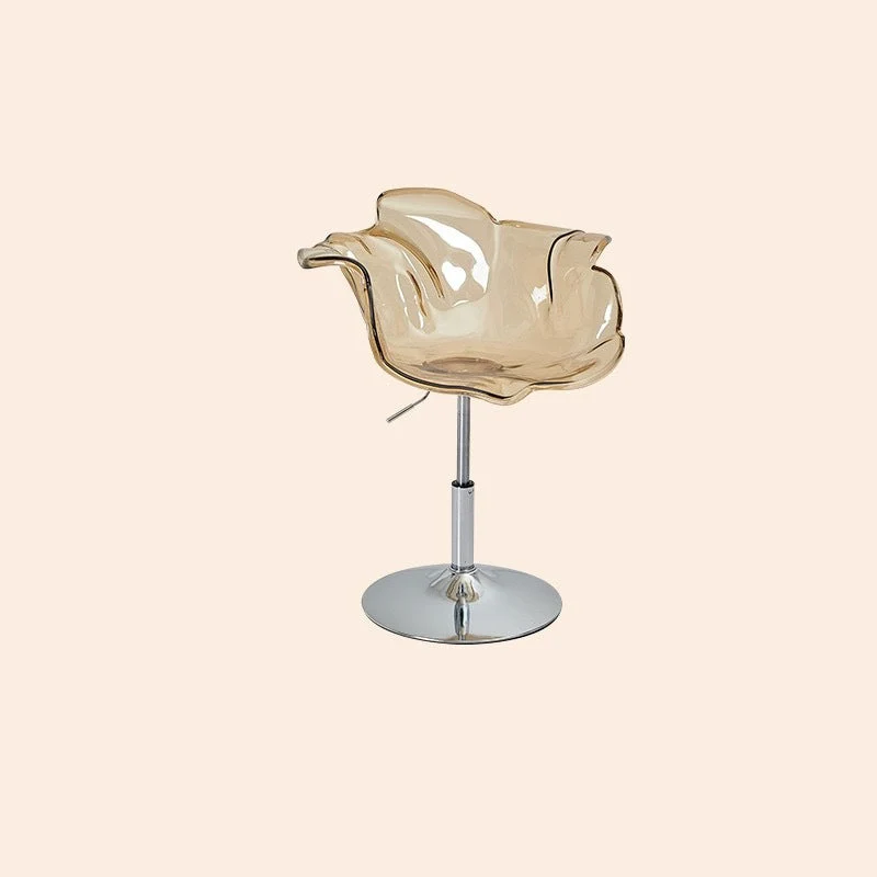 Contemporary Creative Petal Shape PC Liftable Dining Chair Backrest Armrest For Dining Room