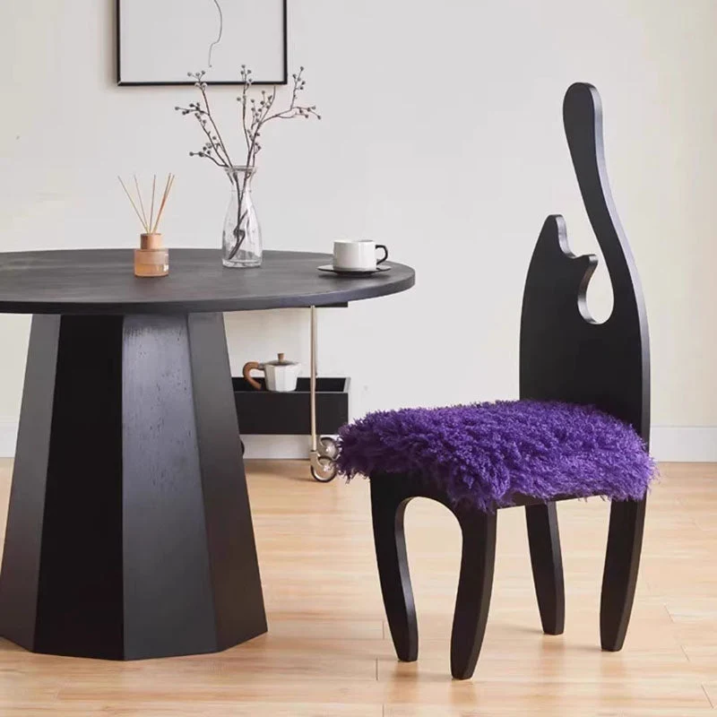 Contemporary Creative Rectangular Cat Ash Wood Fabric Chair Backrest For Living Room
