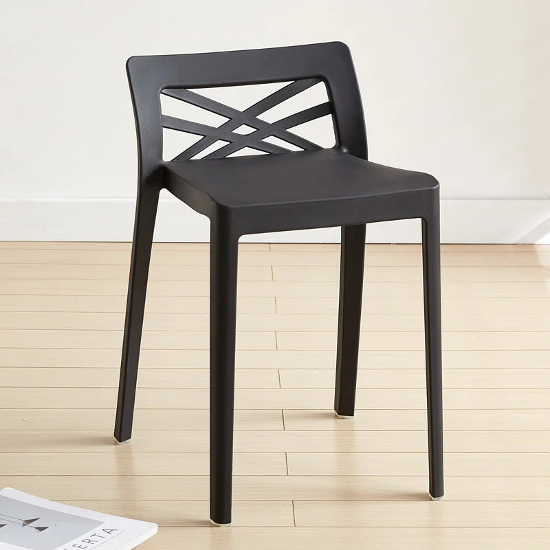 Contemporary Creative Rectangular PP Dining Chair Backless Armless For Dining Room