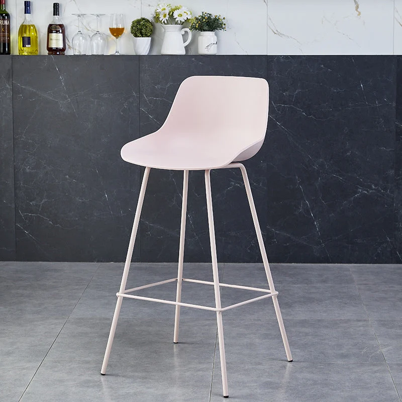 Contemporary Simplicity Curved Plastic Bar Stool Backrest Footrest For Dining Room