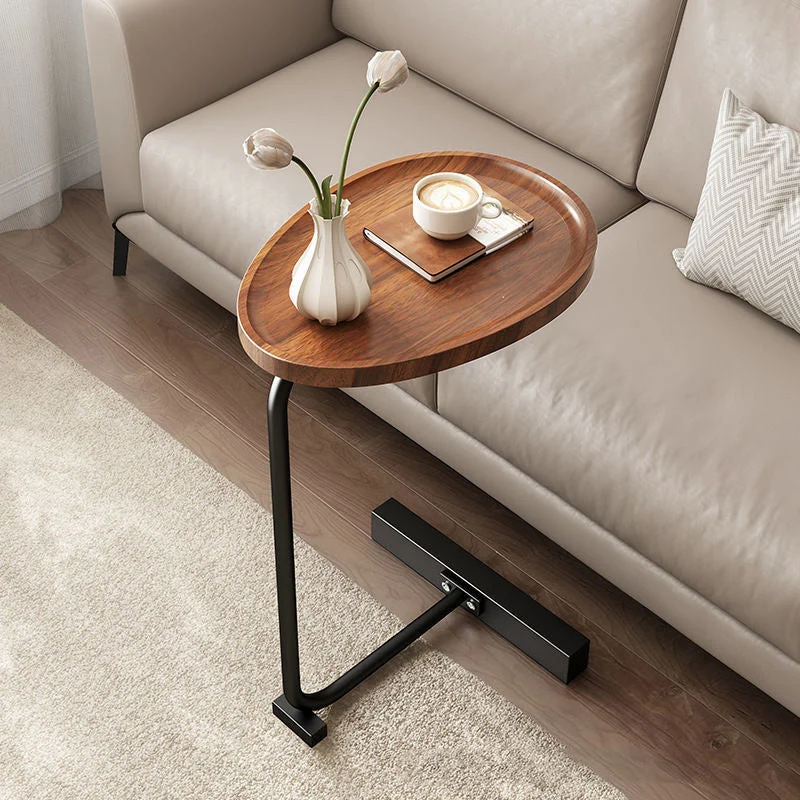 Modern Minimalist Oval Teardrop MDF Iron End Table For Living Room
