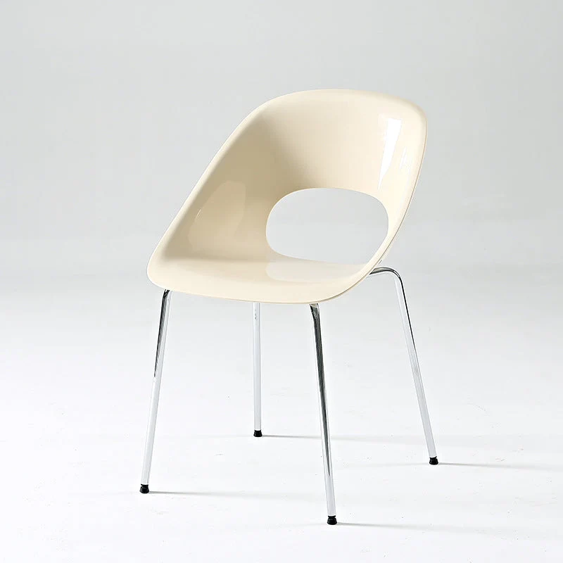 Contemporary Creative Square Hollow Out Backrest Plastic Iron Dining Chair For Dining Room
