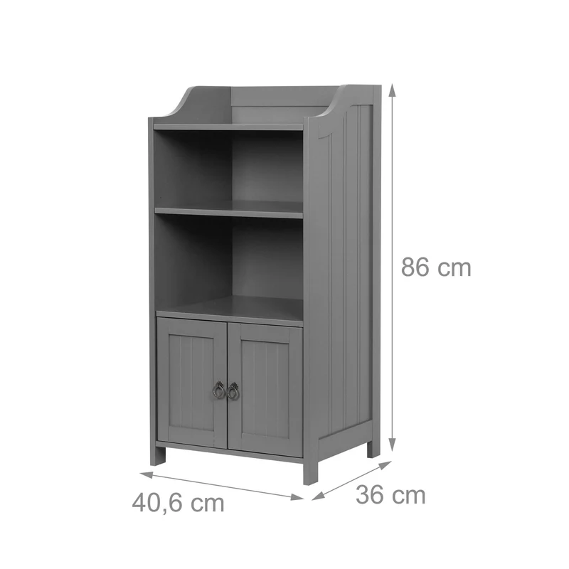 Armoire de salle de bain moderne avec rangement pratique 86 x 40,5 x 36 cm en MDF blanc 13_0017770