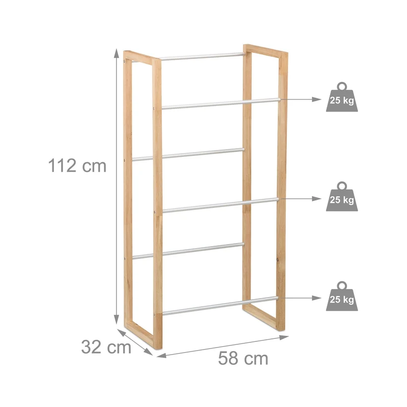 Étagère à caisses de boissons rangement gain de place 3 niveaux 80 x 30 x 100 cm en bois noyer 13_0016640
