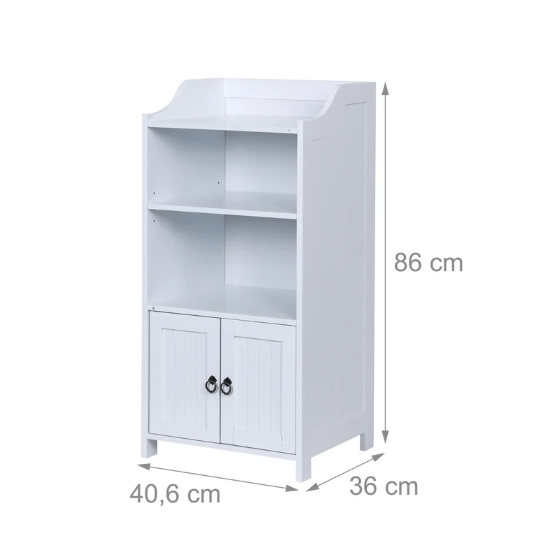 Armoire de salle de bain moderne avec rangement pratique 86 x 40,5 x 36 cm en MDF blanc 13_0017769