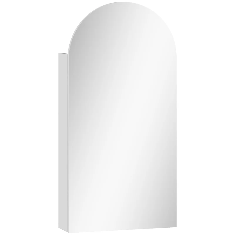 Armoire murale salle de bain avec miroir 40 x 12 x 80 cm étagères réglables rangement optimisé épuré idéal en MDF blanc 21_0002095