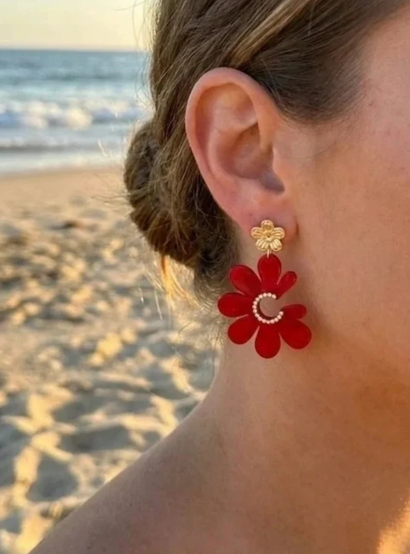 Boucles d’oreilles Flower Red