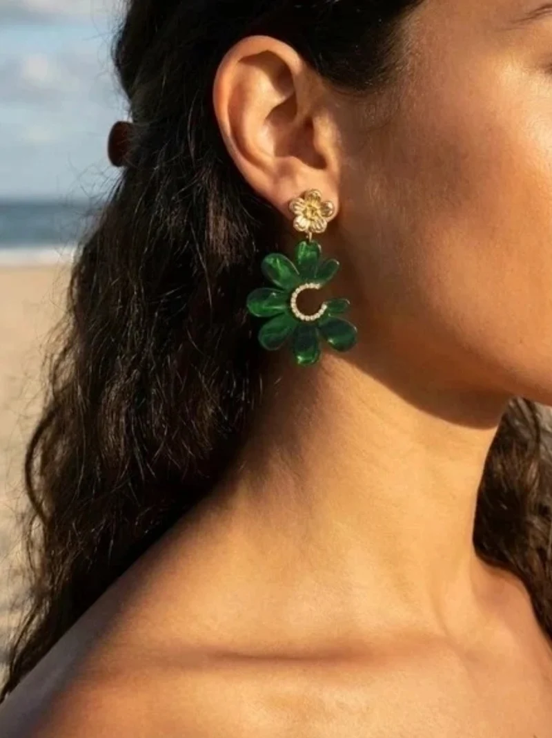Boucles d’oreilles Flower Green