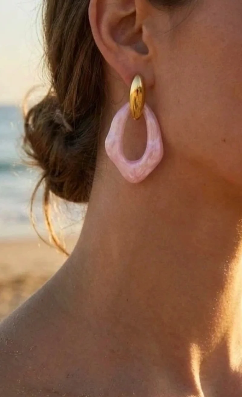 Boucles d’oreilles Nacrés rose