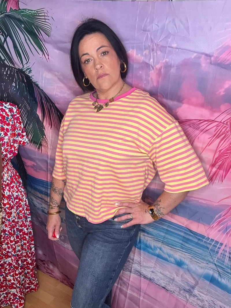Blouse rayée colorée