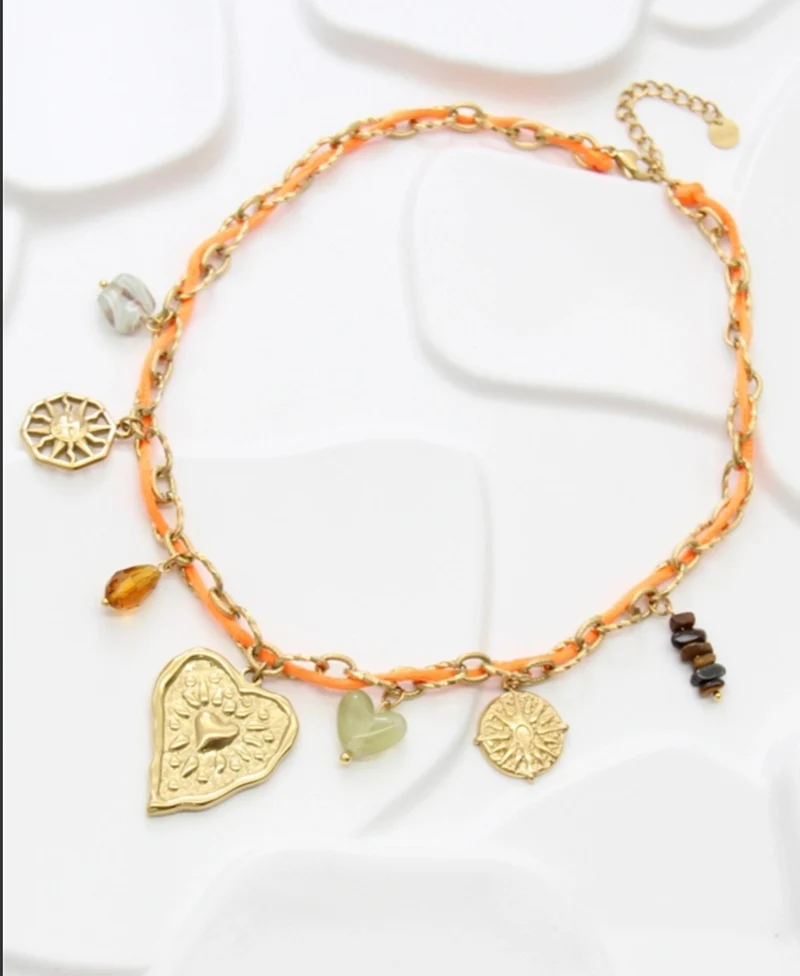 Collier orange Love