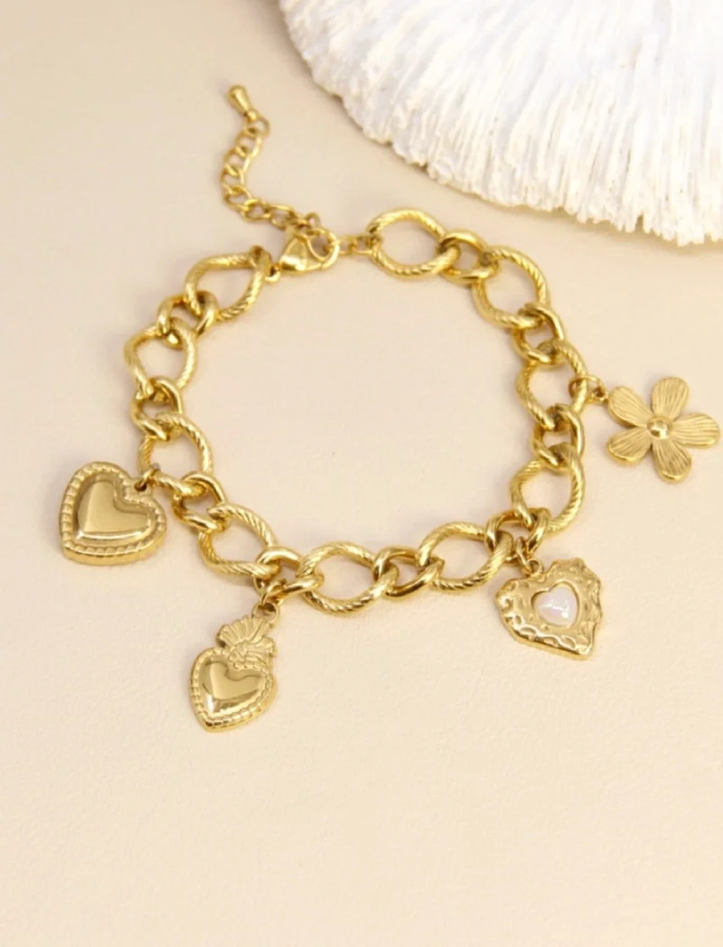 Bracelet cœur et charms
