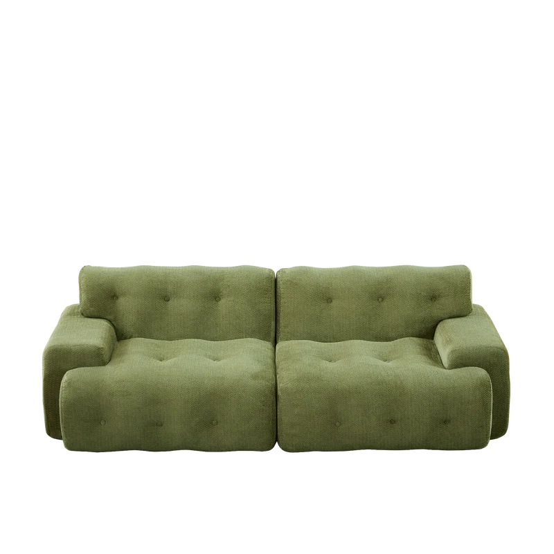 Canapé 3 places en chenille vert, design nuage moderne 224 cm SCANDINAVIANMARBLEMA