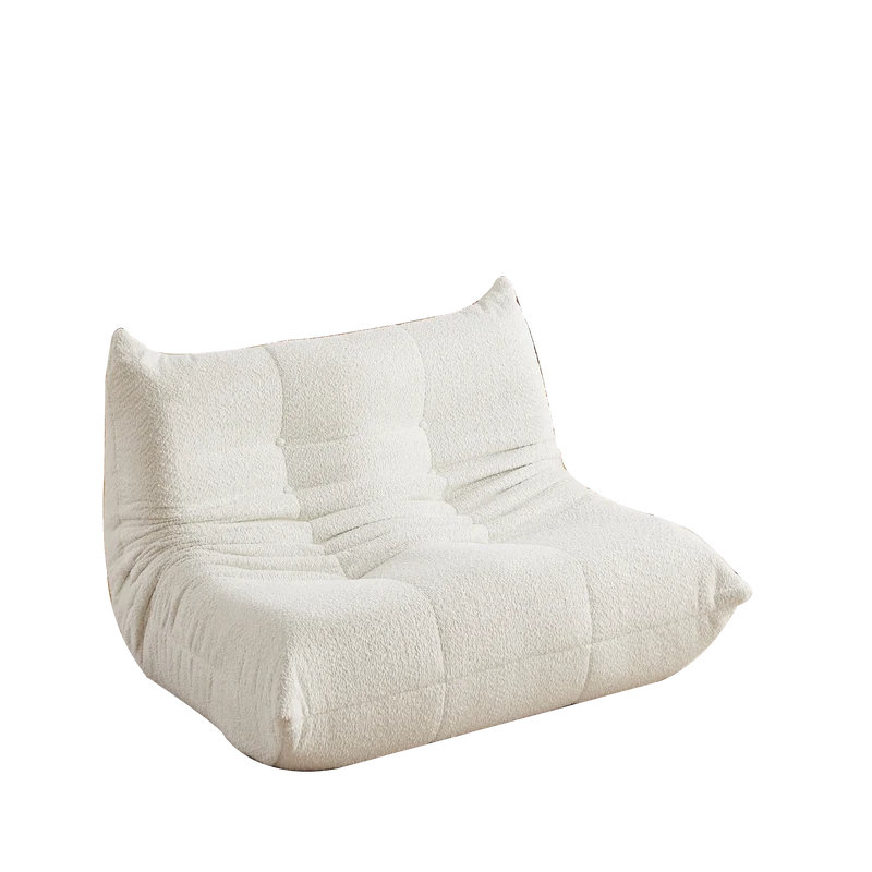Canapé 2 places en chenille beige mousse mémoire ECHOERA