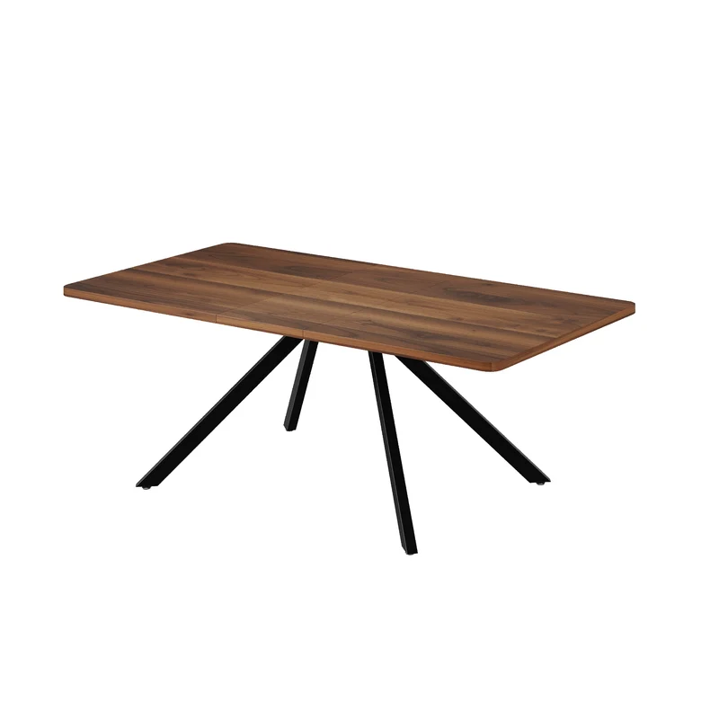 Table de salle à manger extensible effet noyer 6-10 personnes 160/200/240x90cm VIVIDESS