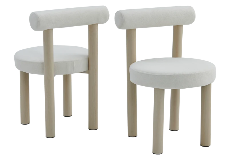 Chaise salle à manger travertin et velours beige - Sola x4
