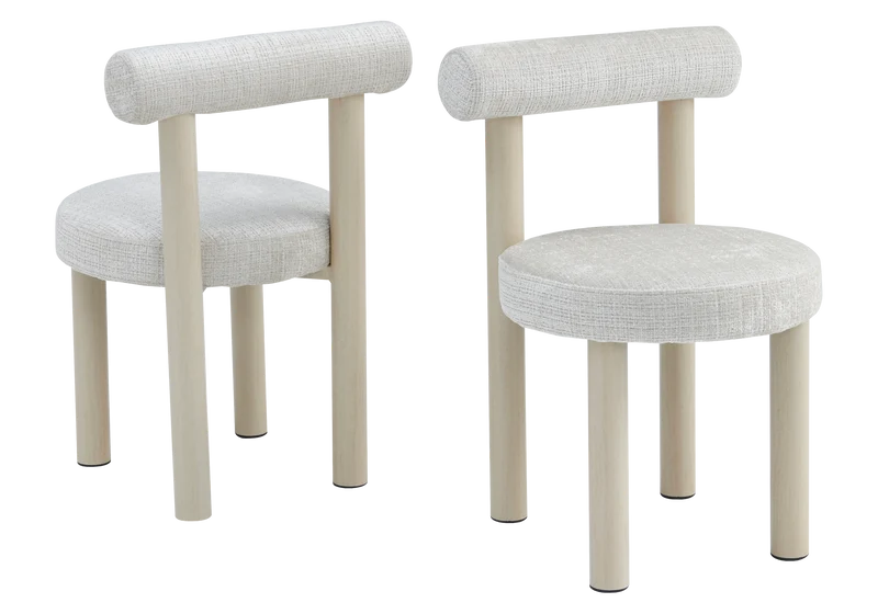 Chaise salle à manger travertin et beige chiné - Sola x4