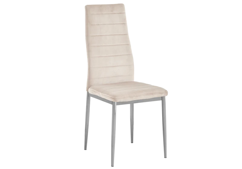 Lot de 6 chaises velours beige argent - Alto