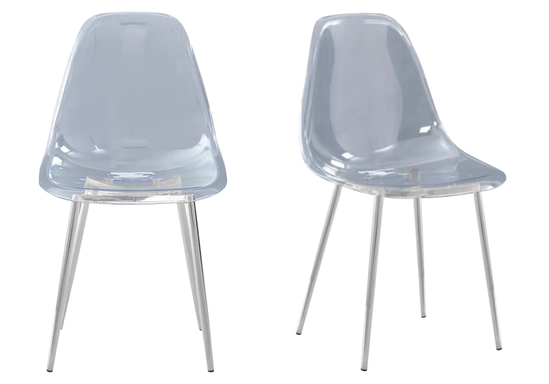 Chaise transparente pieds argent - Gina x6