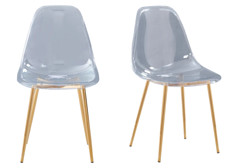 Chaise transparente pieds dorés - Gina x6