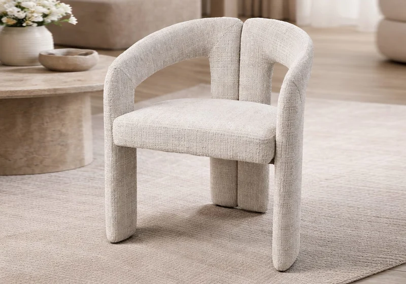 Chaise fauteuil organique velours beige - Lena x2