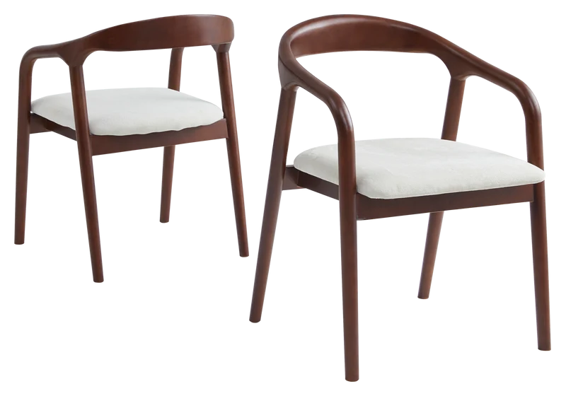 Chaise fauteuil scandinave bois foncé - Sven x2