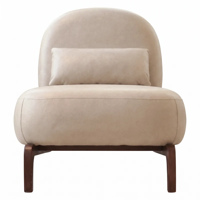 Fauteuil style rétro en velours, pieds en bois PANELRATTAN