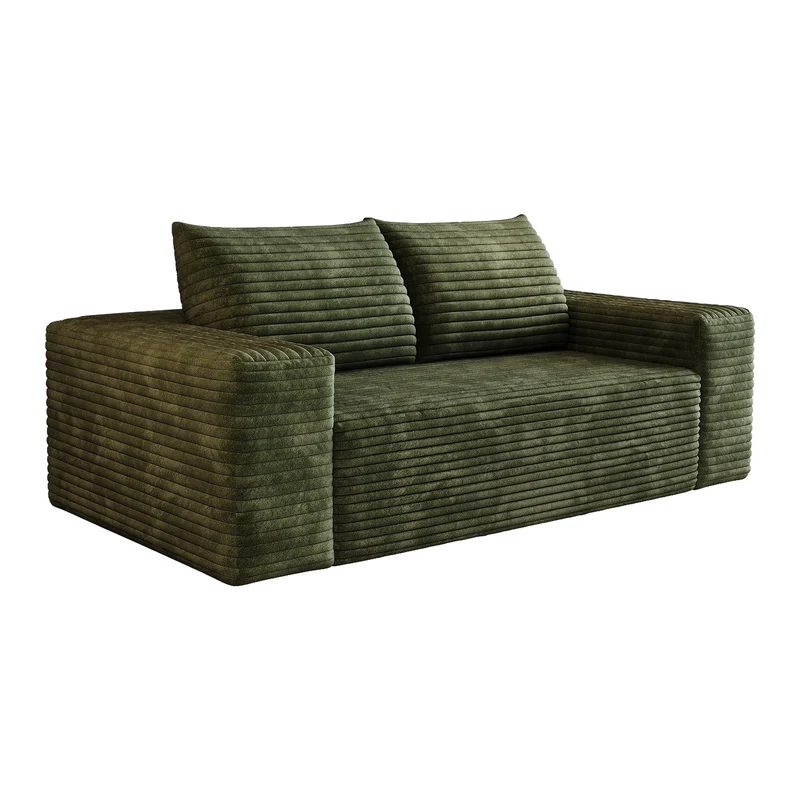 Canapé 2 places Loveseat en velours côtelé vert sans montage 180x90x83cm MODERNCURTAINHOME