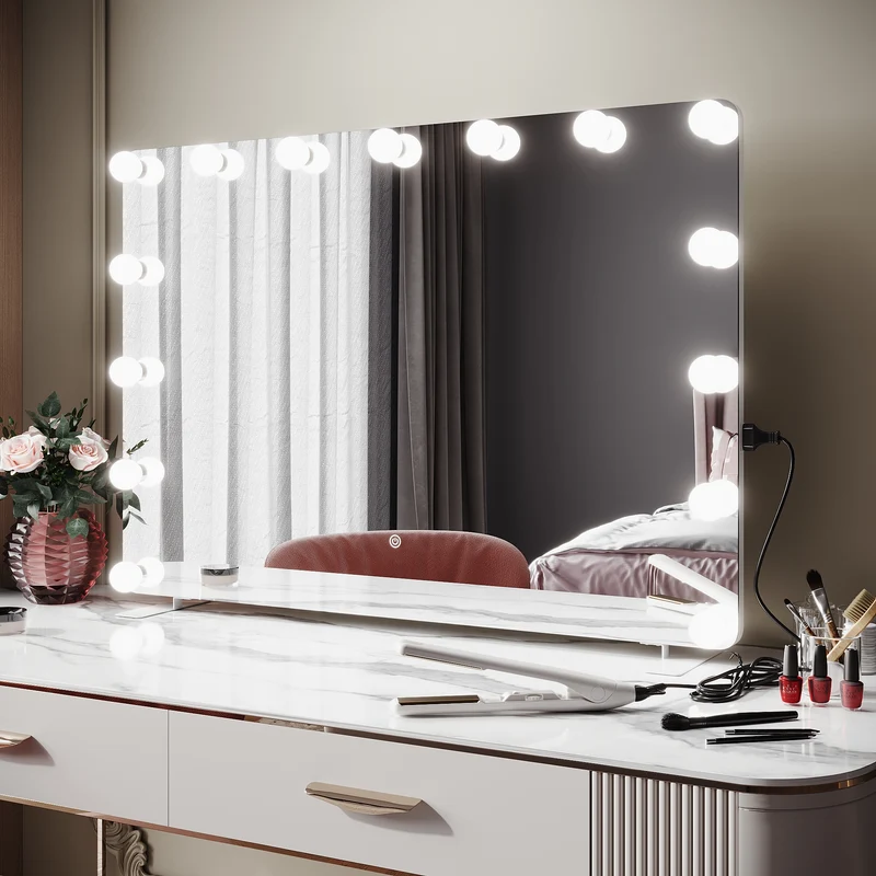 SIRHONA Miroir de maquillage LED, mural ou de table, 1000 x 700 x 35mm